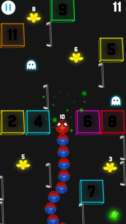 Snake Slither and Block Spider-Man Pac-Man game