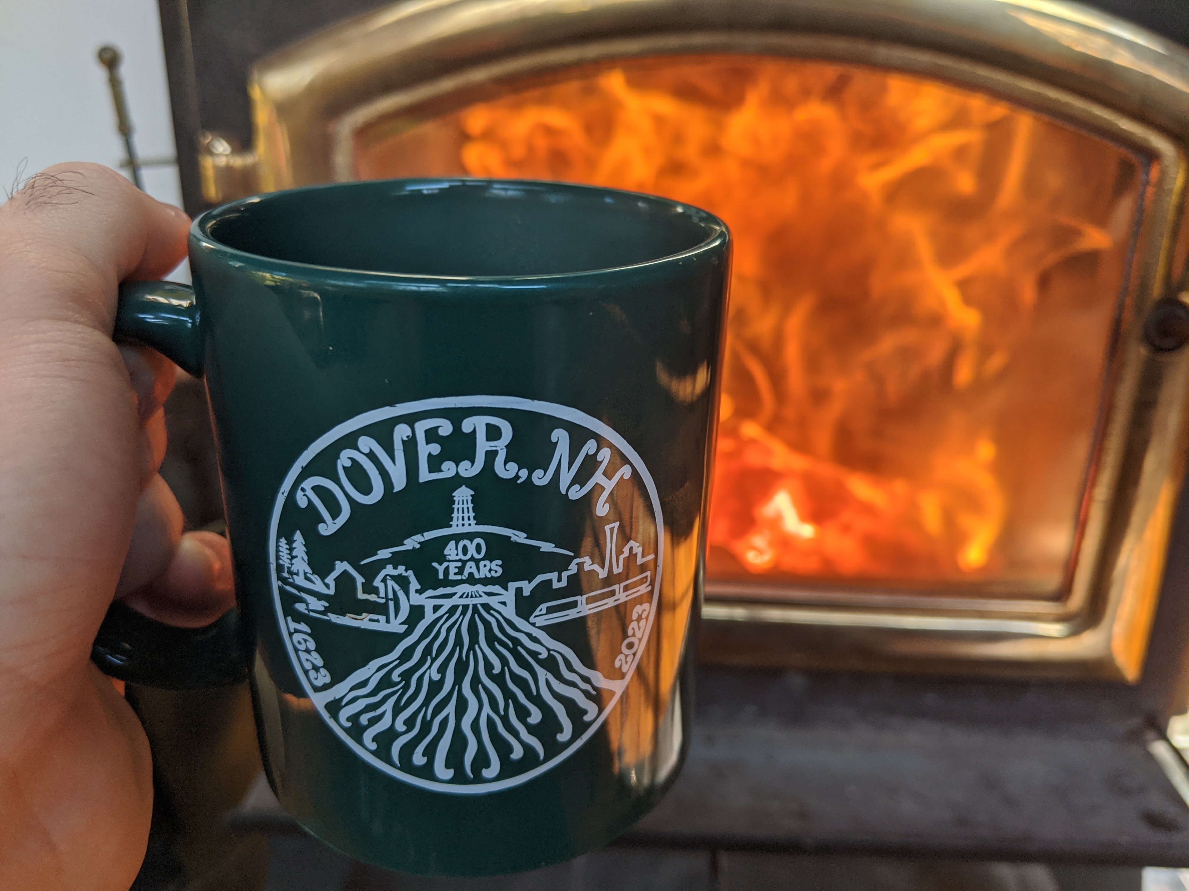 Coffee woodstove fire
